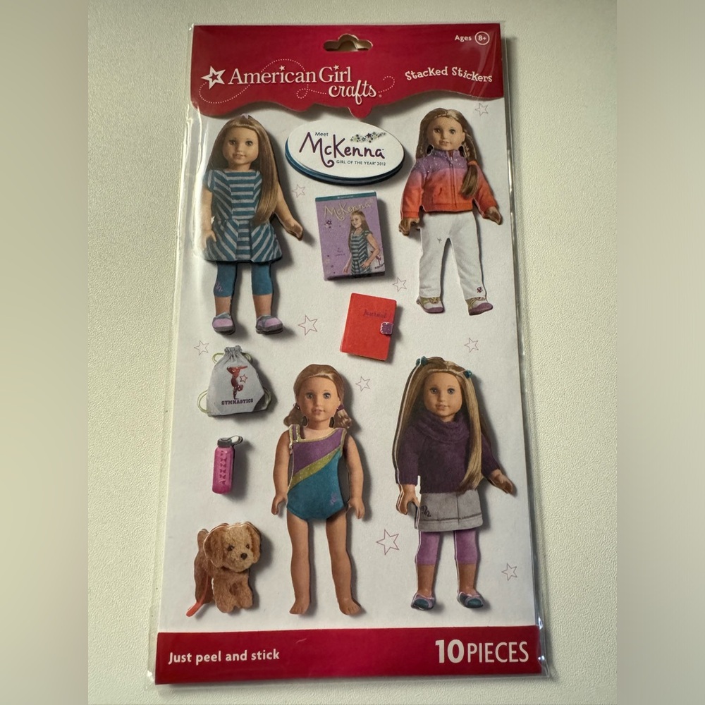 American Girl Doll Crafts Peel‎ and Stick Stacked 3D Stickers 10 Pieces